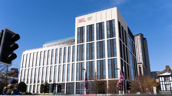 The exterior of the Langsett building, the home to Sheffield Business School and the Centre for Regional Economic and Social Research.
