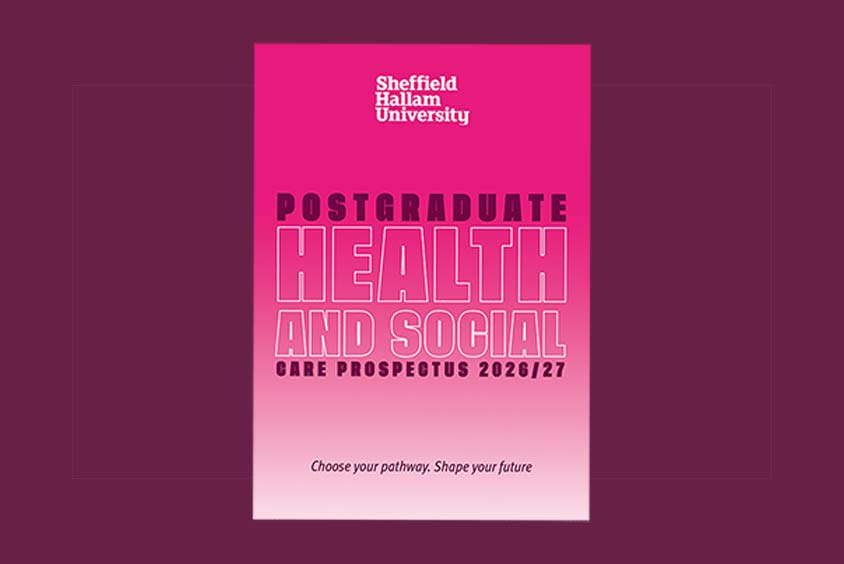 Cover of Sheffield Hallam's health and social care CPD prospectus