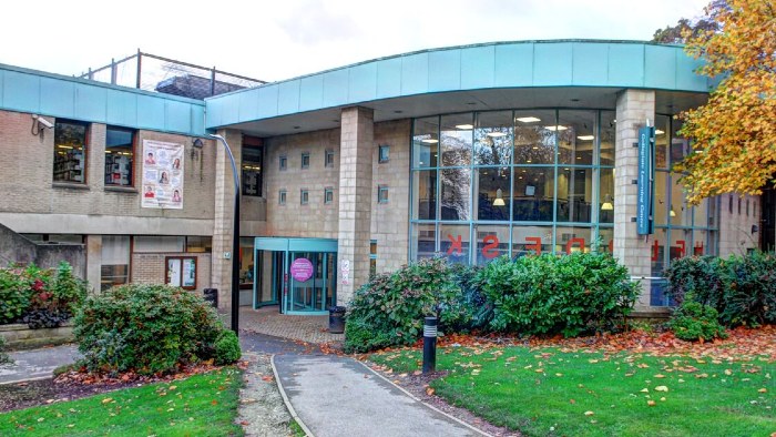 The entrance to the Collegiate Library located at the Sheffield Hallam Collegiate Campus
