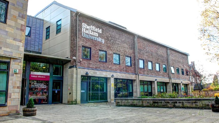 The entrance to the Robert Winston Building located at the Sheffield Hallam Collegiate Campus.