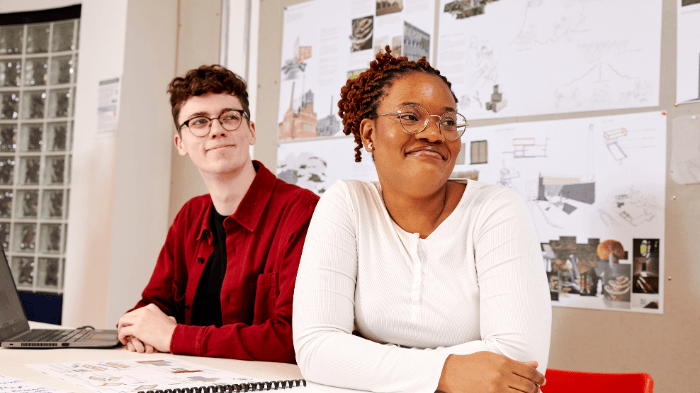 Happy students learning 