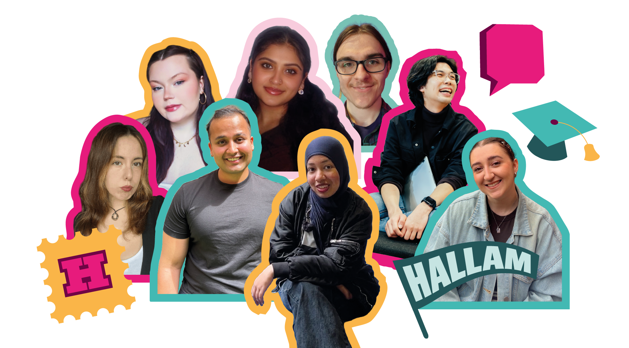 A collage of the Sheffield Hallam Insider students.