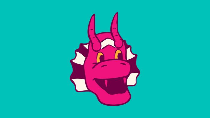 An illustration of a dragon mascot