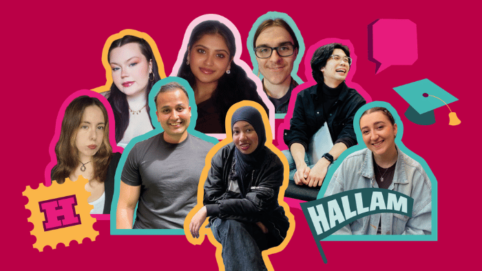 A collage of the Sheffield Hallam Insider students.