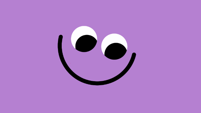 cartoon smile with eyes looking down