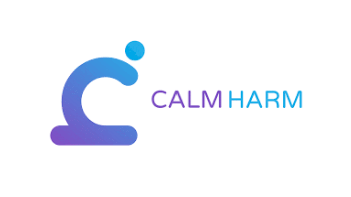 Logo for calm halm app. a blue wave.