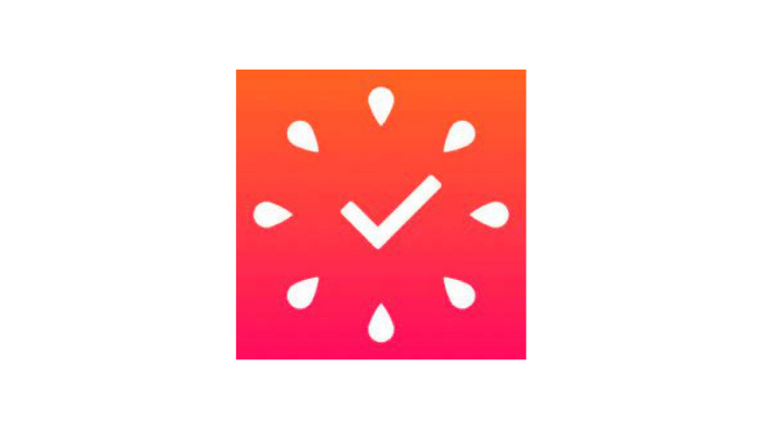 Logo for focus to do app. white clock on orange backdrop