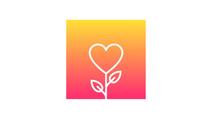 logo for gratitude journal app - white heart shaped flower on an orange backrop