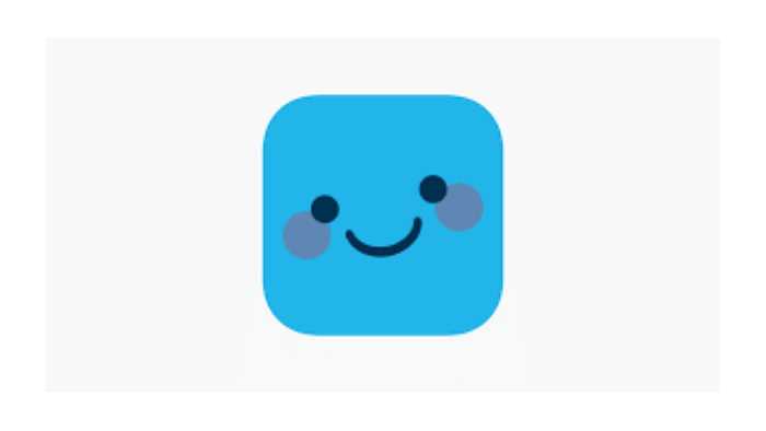 Logo for My Possible Self app - blue square smiley face