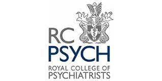 RC Psych logo grey and blue text with a coat of arms