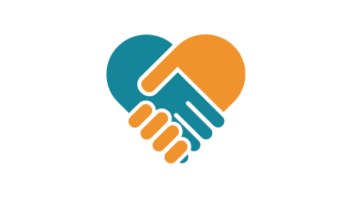 Logo for stay alive app. yellow and green hands holding each other forming a heart shape.