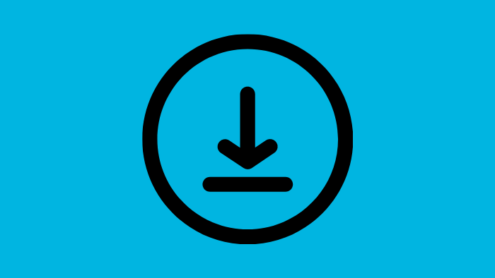 Icon of a download sign