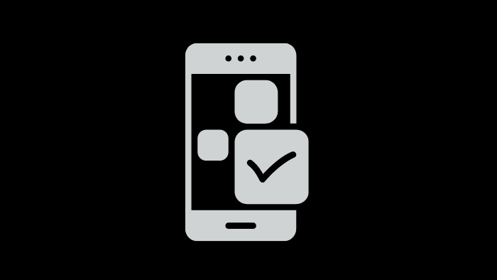 Icon of a mobile phone with apps on it 