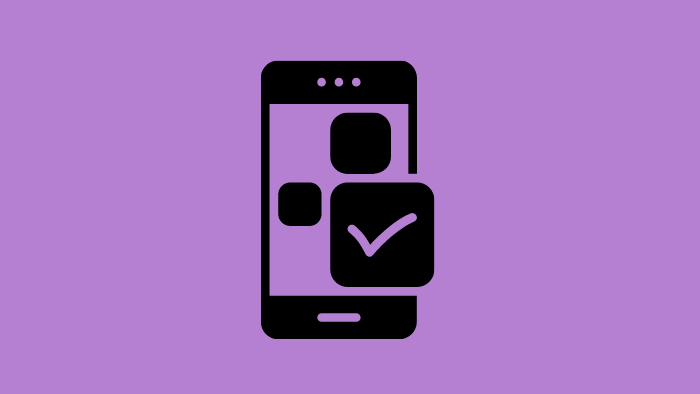 Icon of a phone with apps on it