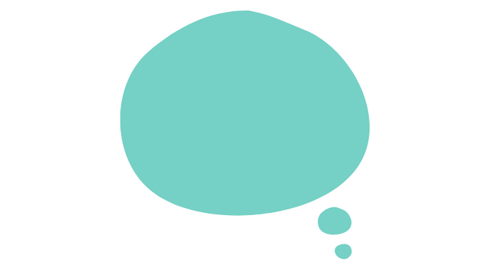 cartoon turquoise thought bubble