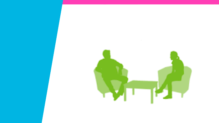Image of a silhouette of two people sitting talking