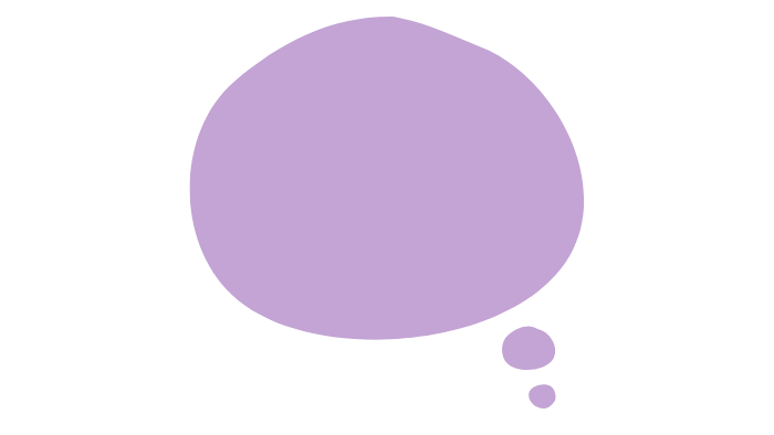 cartoon purple thought bubble