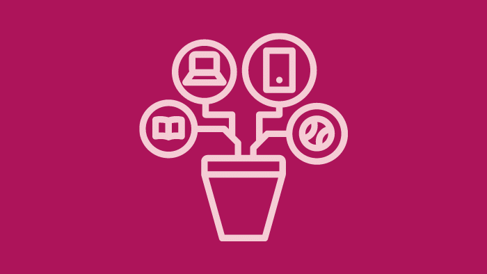 Icon of resources coming out of a plant pot