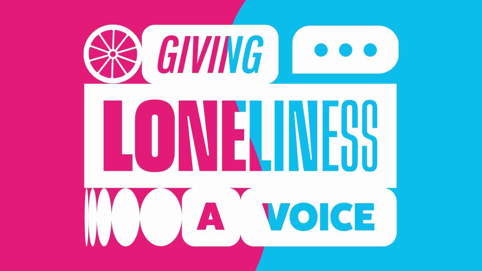 Hallam pink and Student Wellbeing & Belonging blue background with the Loneliness Awareness Week graphic overlaid featuring the Marmalade Trusts orange slice logo and the text 'Giving Loneliness A Voice'
