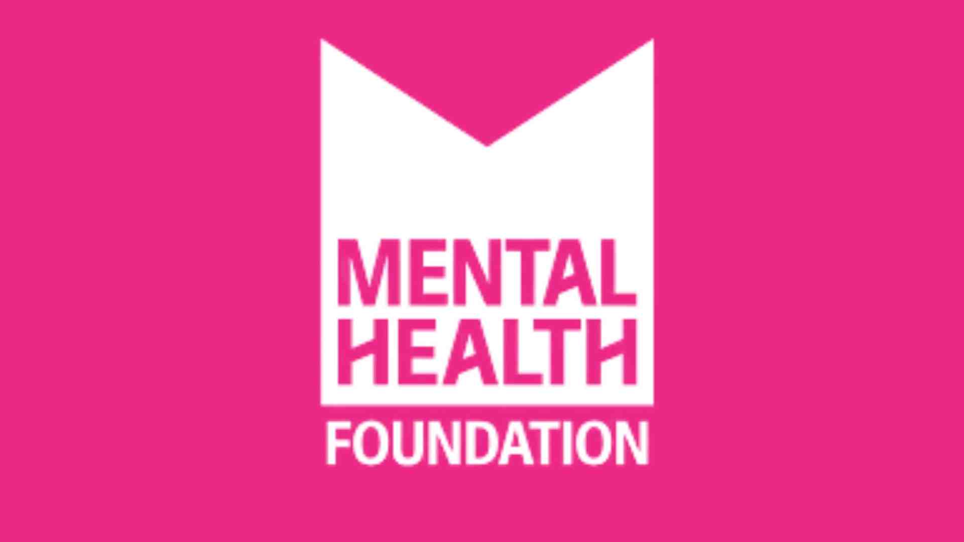 The Mental Health Foundation logo on a pink background
