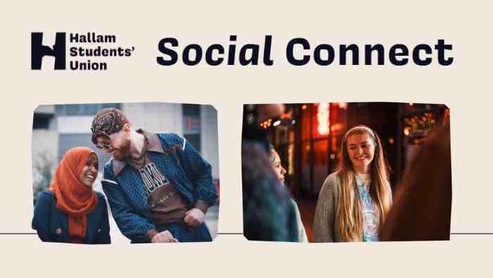 Image of a student and the Hallam Students' Union logo