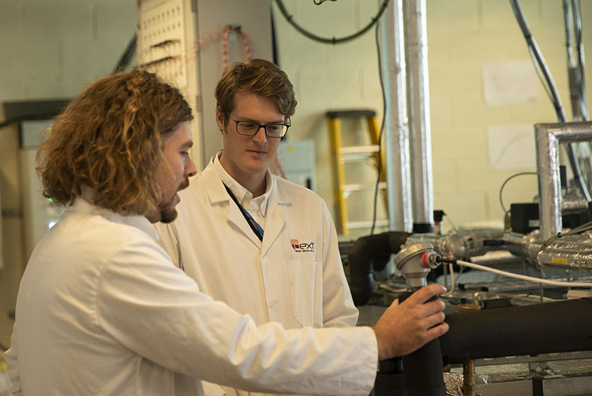 Working on Dext Heat technology: Dr Gareth Evans and Dr Pete Weston