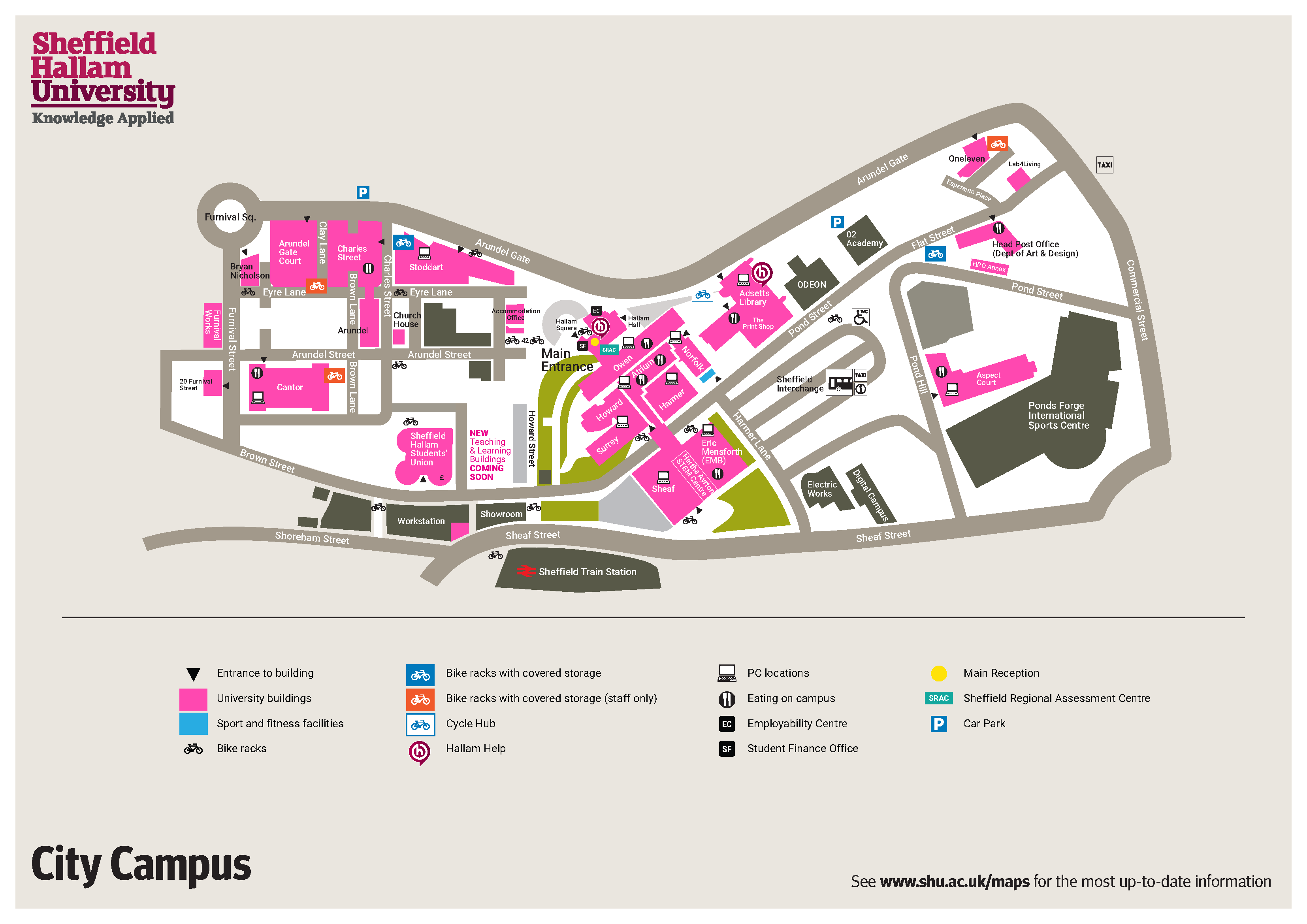 City Campus Map Sheffield Hallam University